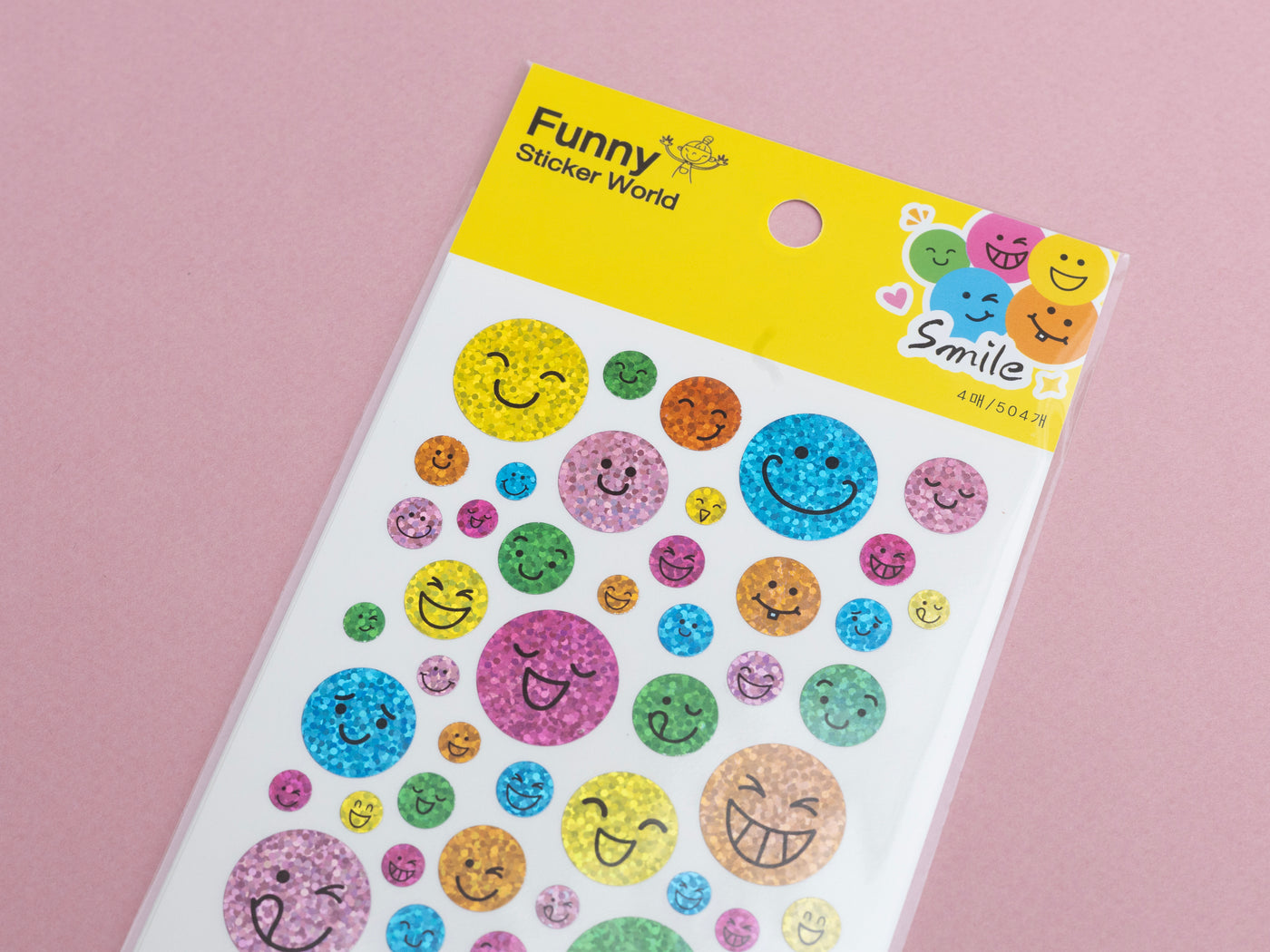 achat 4 planches de stickers sourire holographiques