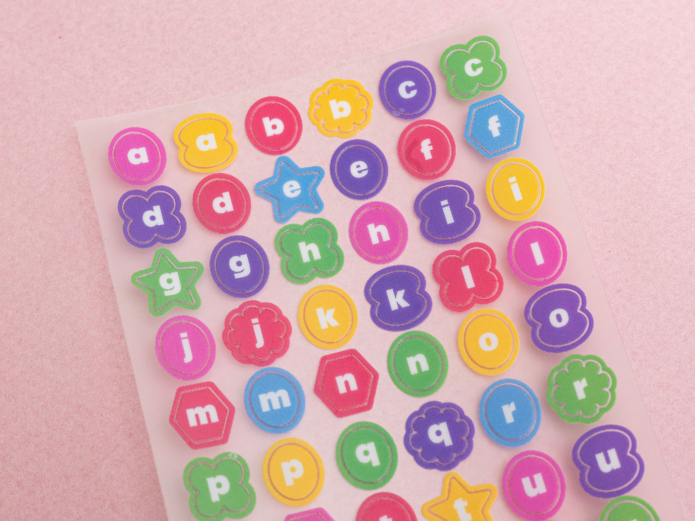achat Stickers lettres - formes géométriques multicolores