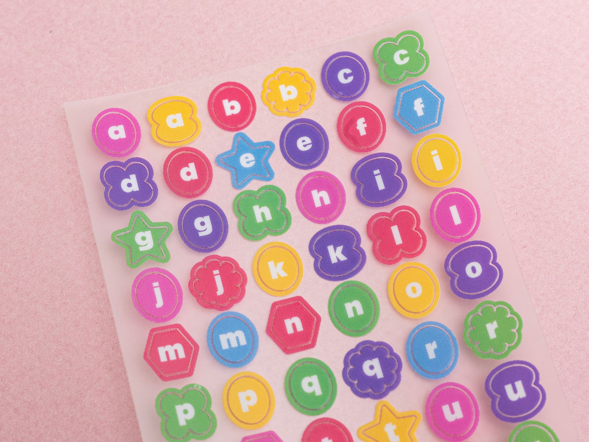 achat Stickers lettres - formes géométriques multicolores