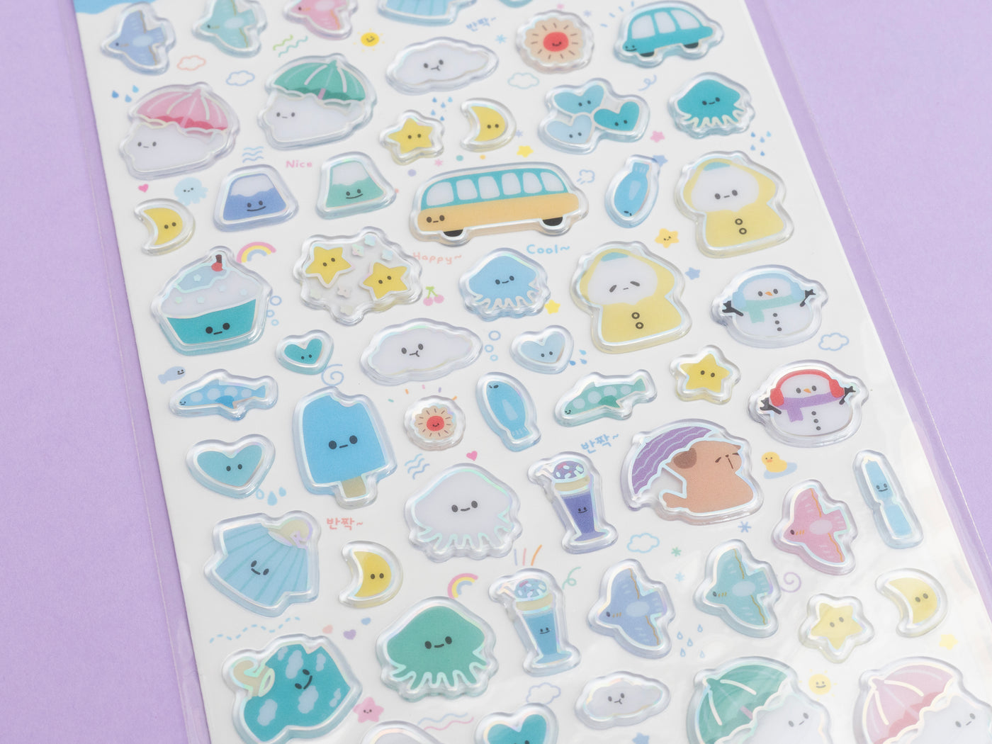 achat Mini stickers épais coréens -  oiseau bleu