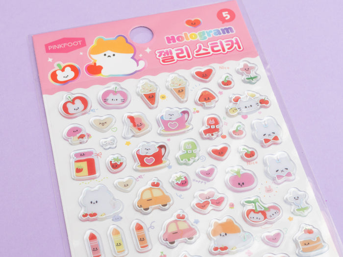 Achat Mini stickers épais coréens -  pomme rouge