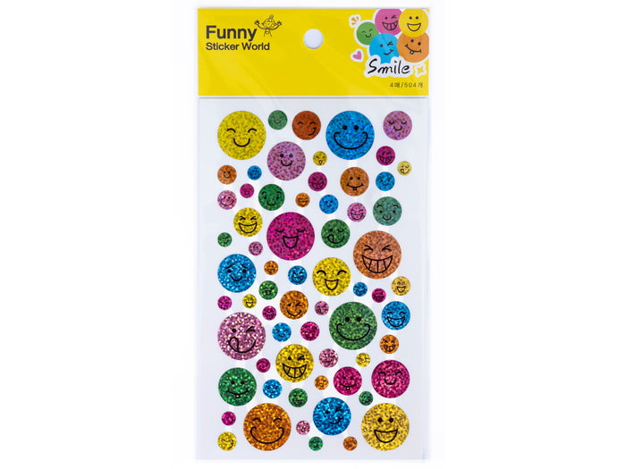 Achat 4 planches de stickers sourire holographiques