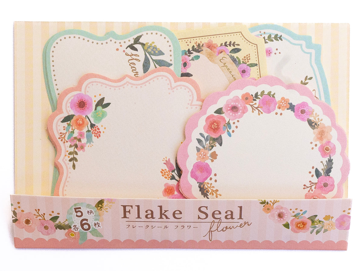 achat Stickers étiquettes en papier - Fleurs bleu-gris, lot de 30