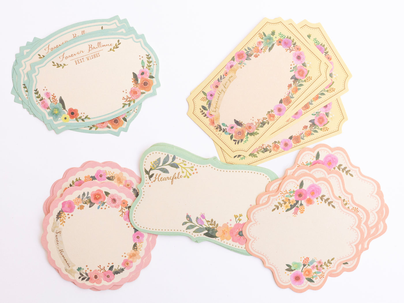 achat Stickers étiquettes en papier - Fleurs bleu-gris, lot de 30