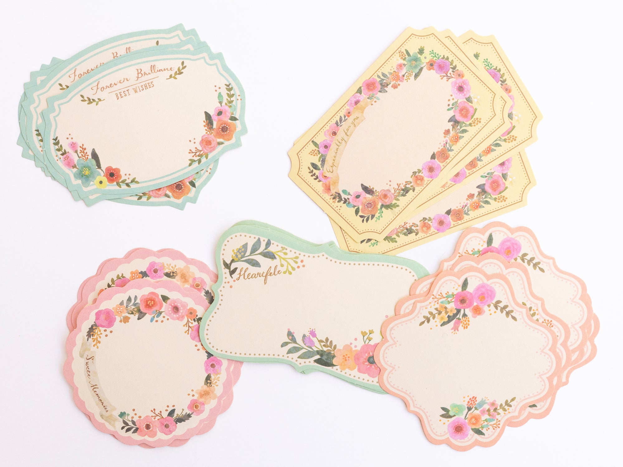 achat Stickers étiquettes en papier - Fleurs bleu-gris, lot de 30