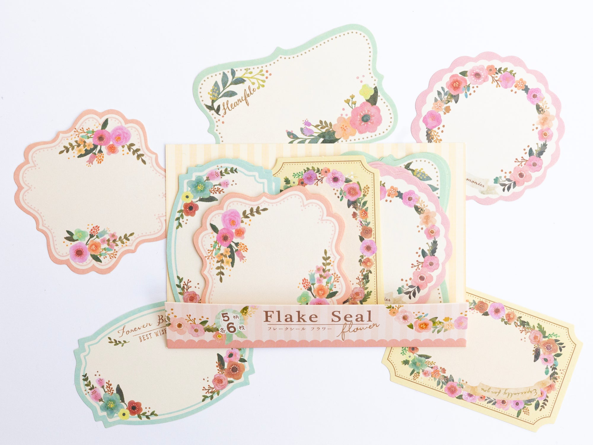 achat Stickers étiquettes en papier - Fleurs bleu-gris, lot de 30