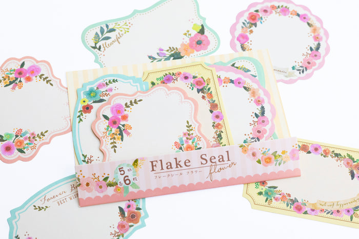 Achat Stickers étiquettes en papier - Fleurs bleu-gris, lot de 30