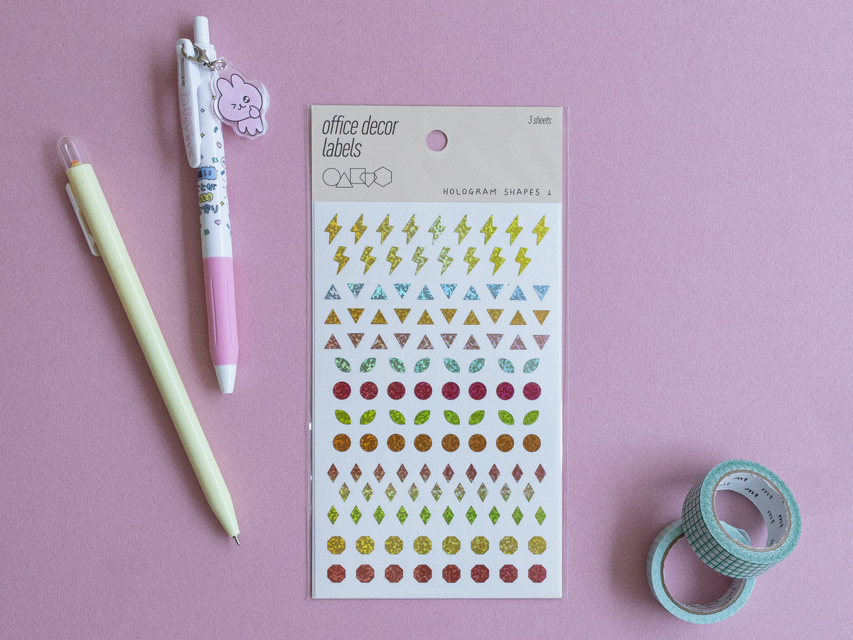 achat 3 planches de stickers  - formes holographiques 1