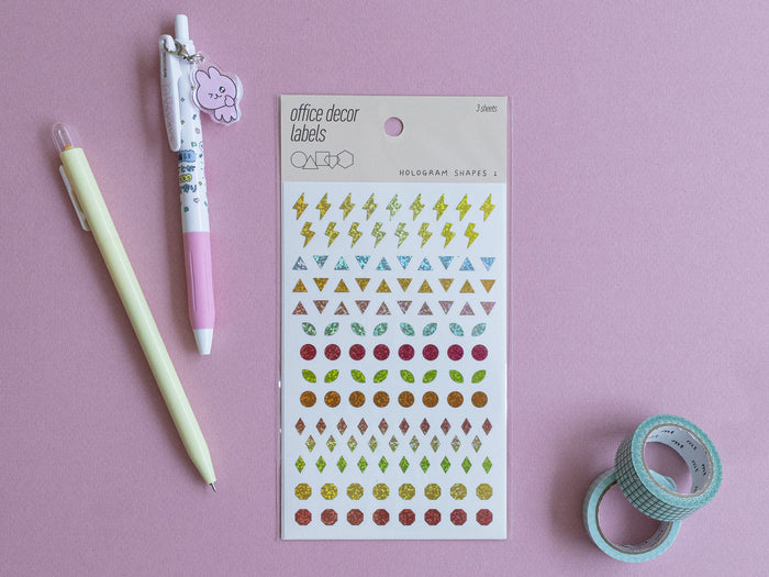 Achat 3 planches de stickers  - formes holographiques 1