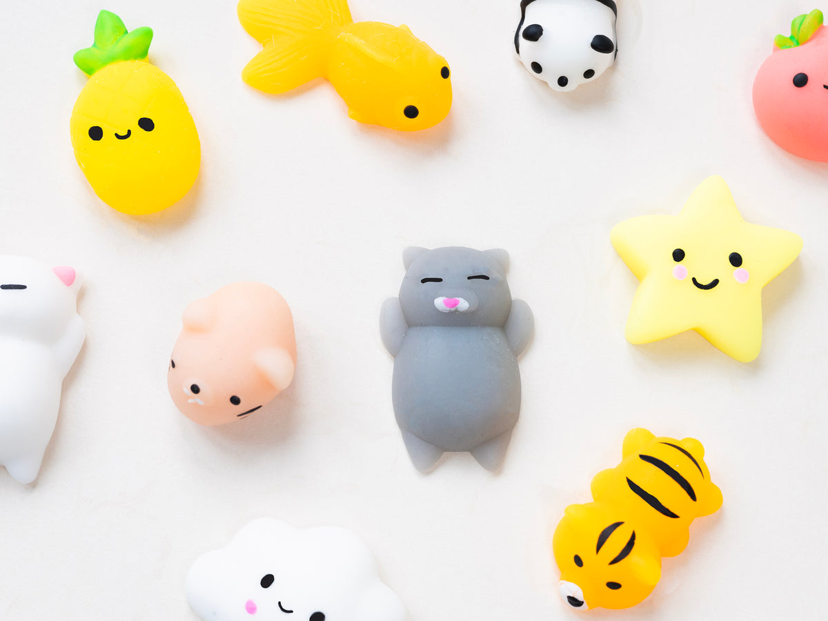achat Mini squishy chat gris qui dort - anti-stress