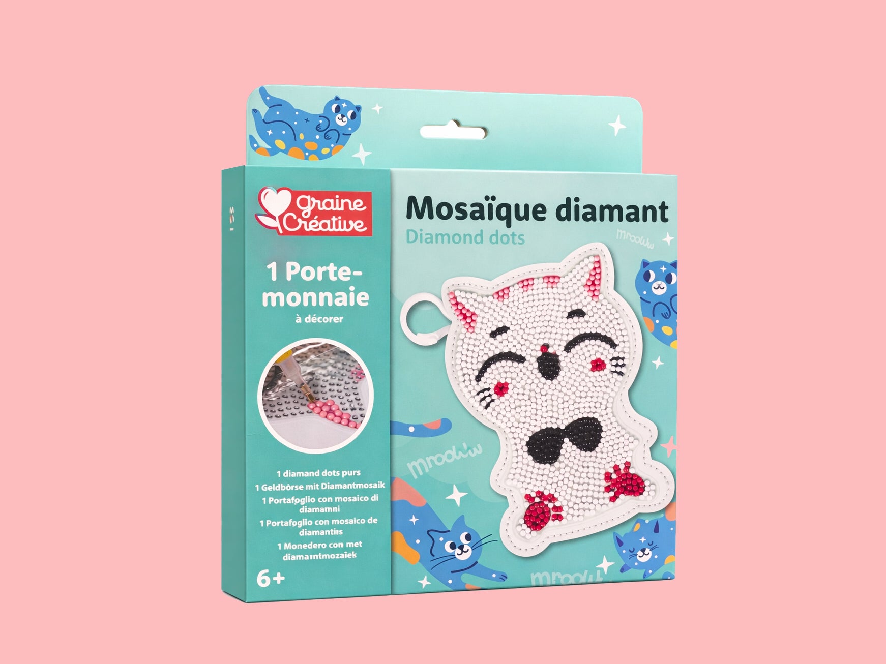 Achat Kit diamond mosaic - Porte-monnaie chat