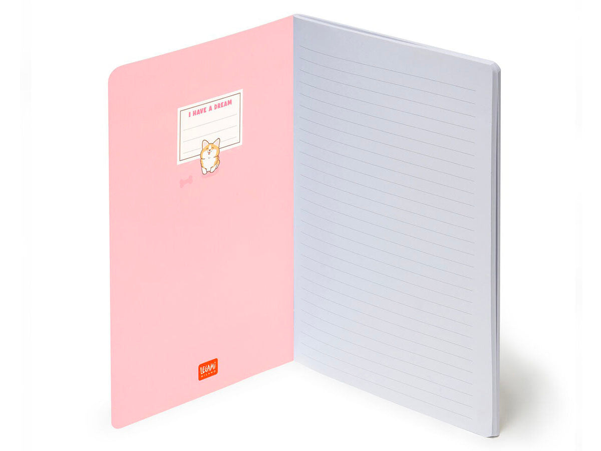 achat Cahier ligné Corgi "Here comes the fun" A5 - Legami
