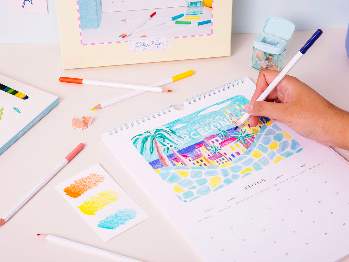 achat Calendrier à colorier - Édition 2027 - Crayon au numéro - Petit Crayon City Trip