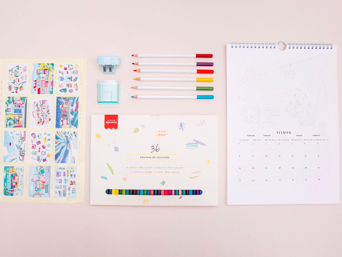 achat Calendrier à colorier - Édition 2027 - Crayon au numéro - Petit Crayon City Trip