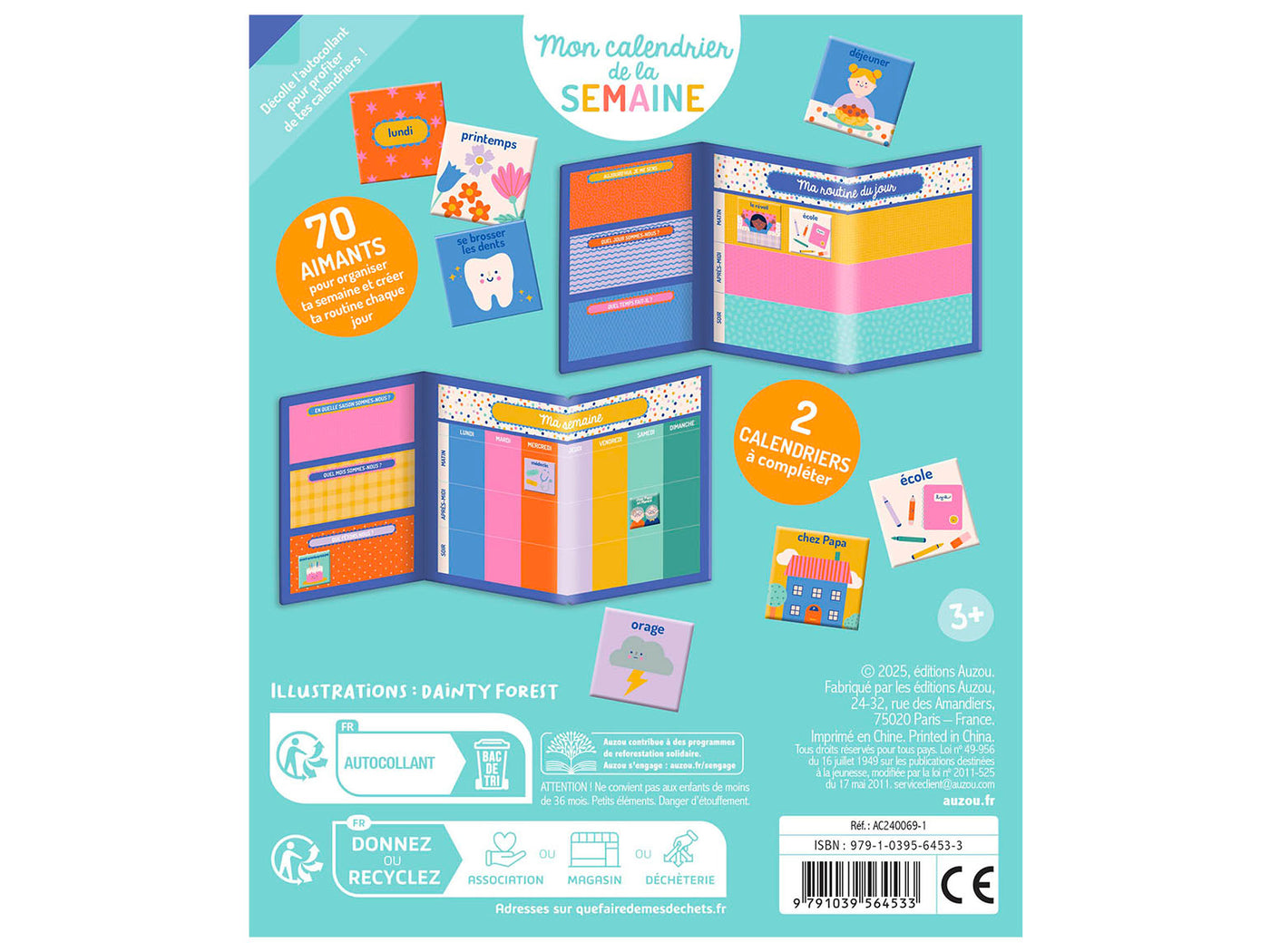 achat Mon calendrier de la semaine enfant - Auzou