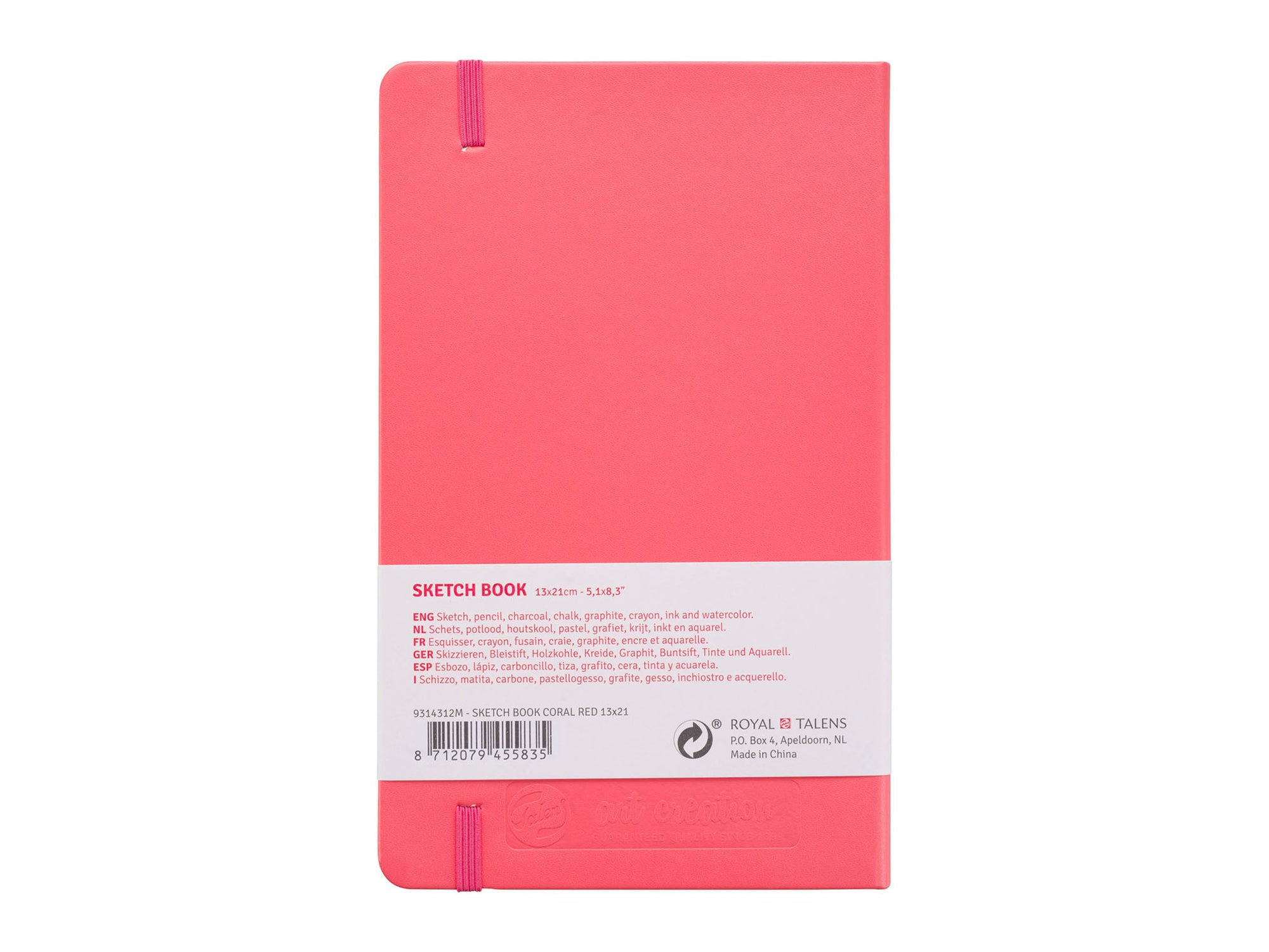 achat Cahier de Croquis Rouge Corail 13 x 21 cm - Talens Art Creation
