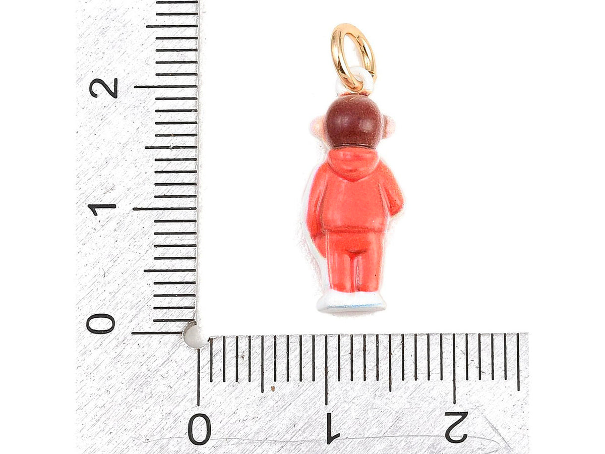 achat Breloque Charm Singe en combinaison rouge émaillé et doré à l'or fin