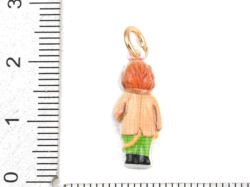 achat Breloque Lion en costume émaillé et doré à l'or fin