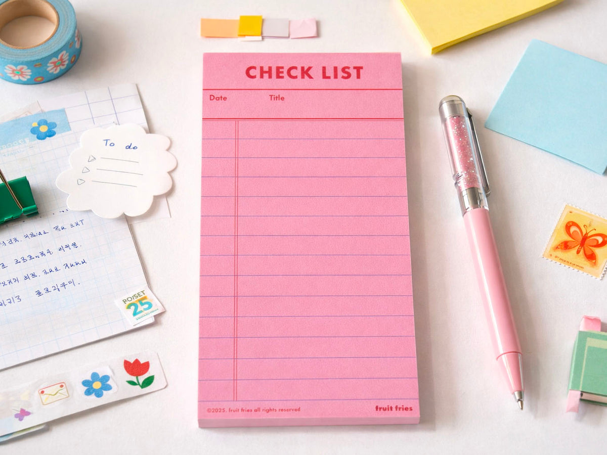 achat Check List Vintage rose - Fruit Fries Design Lab