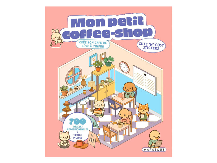 Achat Album de 700 stickers repositionnables - Mon petit coffee shop + 1 pince