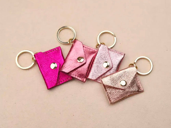 Achat Porte-clés Mini Enveloppe en cuir - Rose saumon