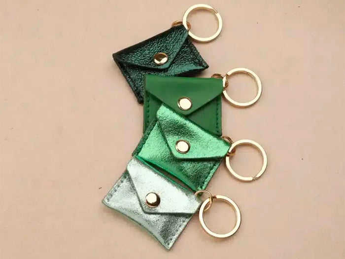 Achat Porte-clés Mini Enveloppe en cuir - Vert menthe