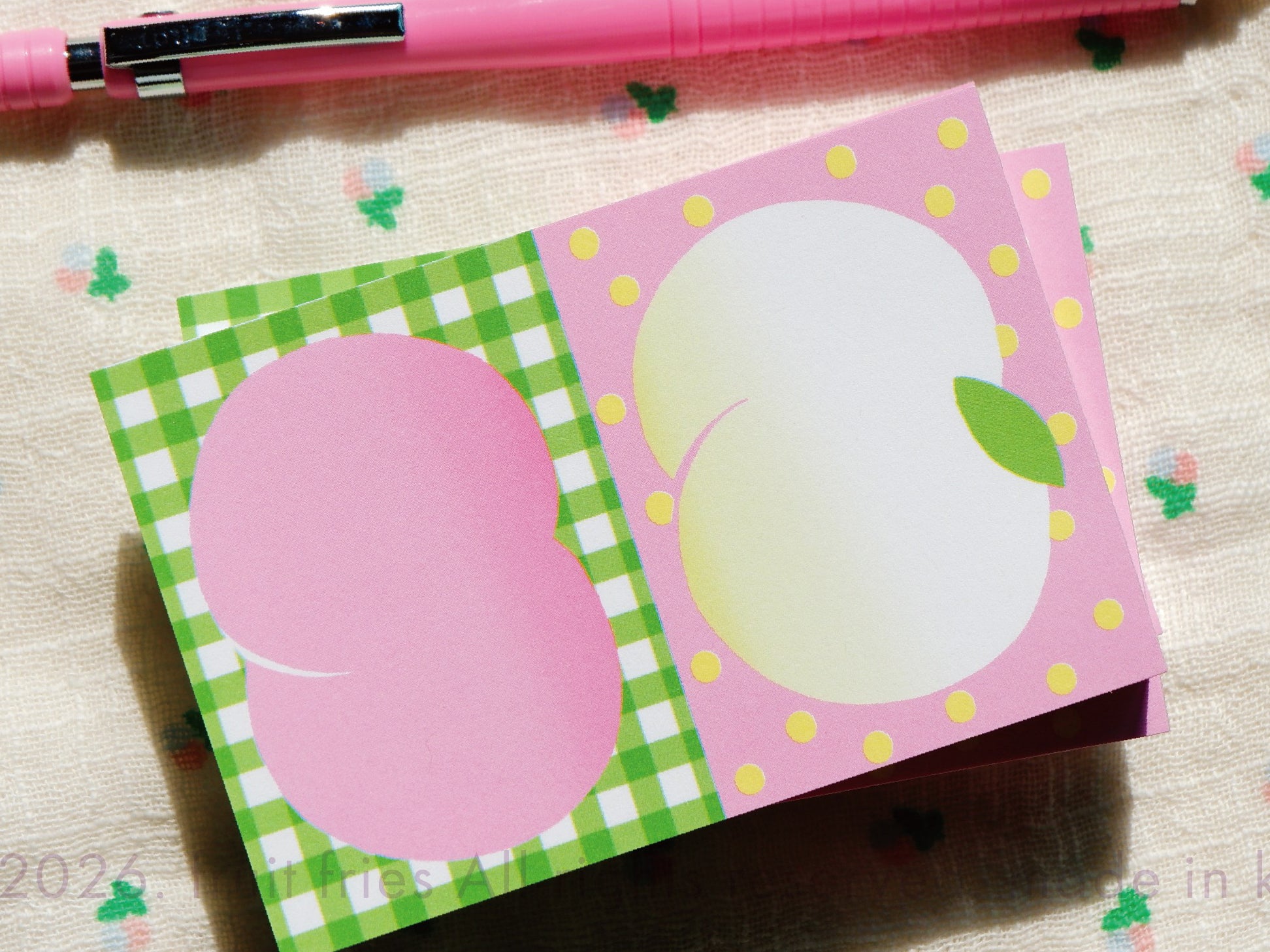 achat Mini Bloc Memo Pêches - Fruit fries Design Lab