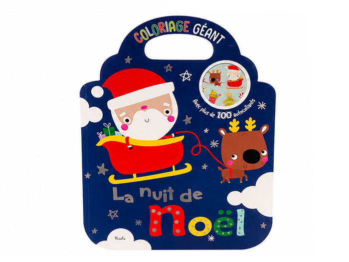 Achat Coloriage géant La nuit de Noël et 100 autocollants