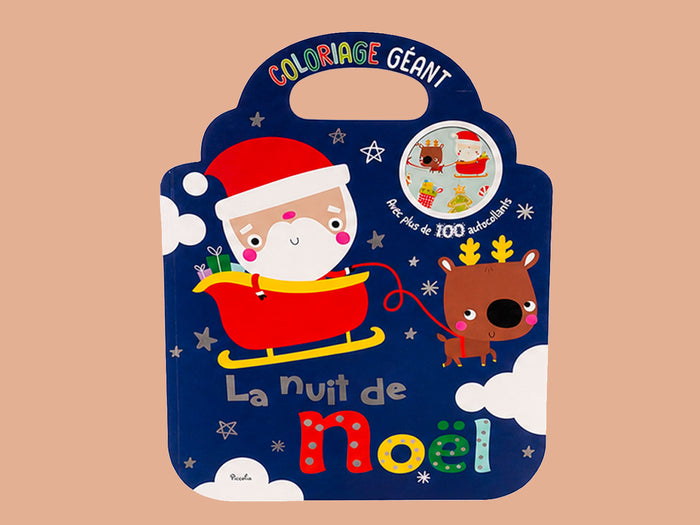 Achat Coloriage géant La nuit de Noël et 100 autocollants
