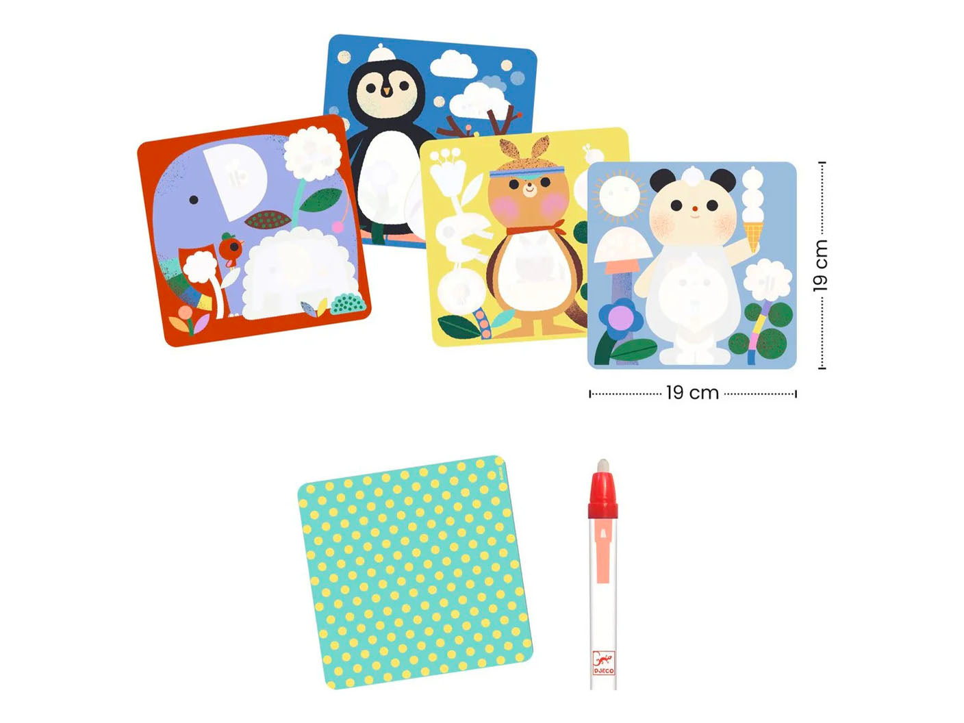 coloriage magique Djeco maman bébé animaux du monde