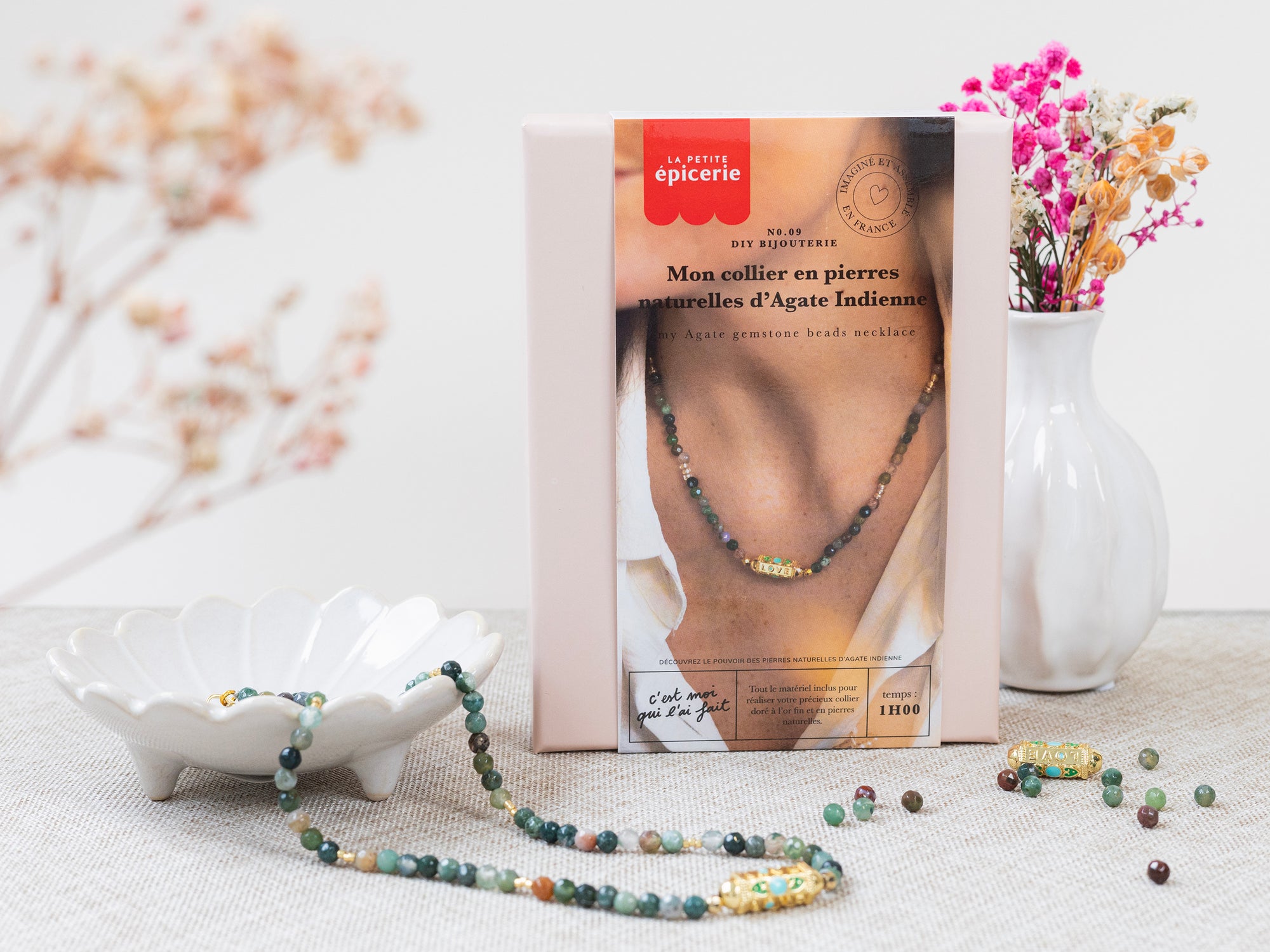 Achat Kit DIY Bijouterie - Mon collier en pierres naturelles d'Agate Indienne