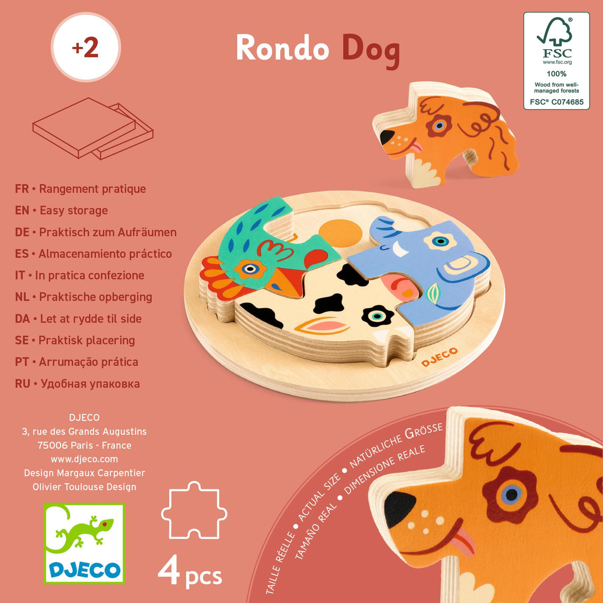 achat Puzzle relief bébé Rondo Dog - Djeco