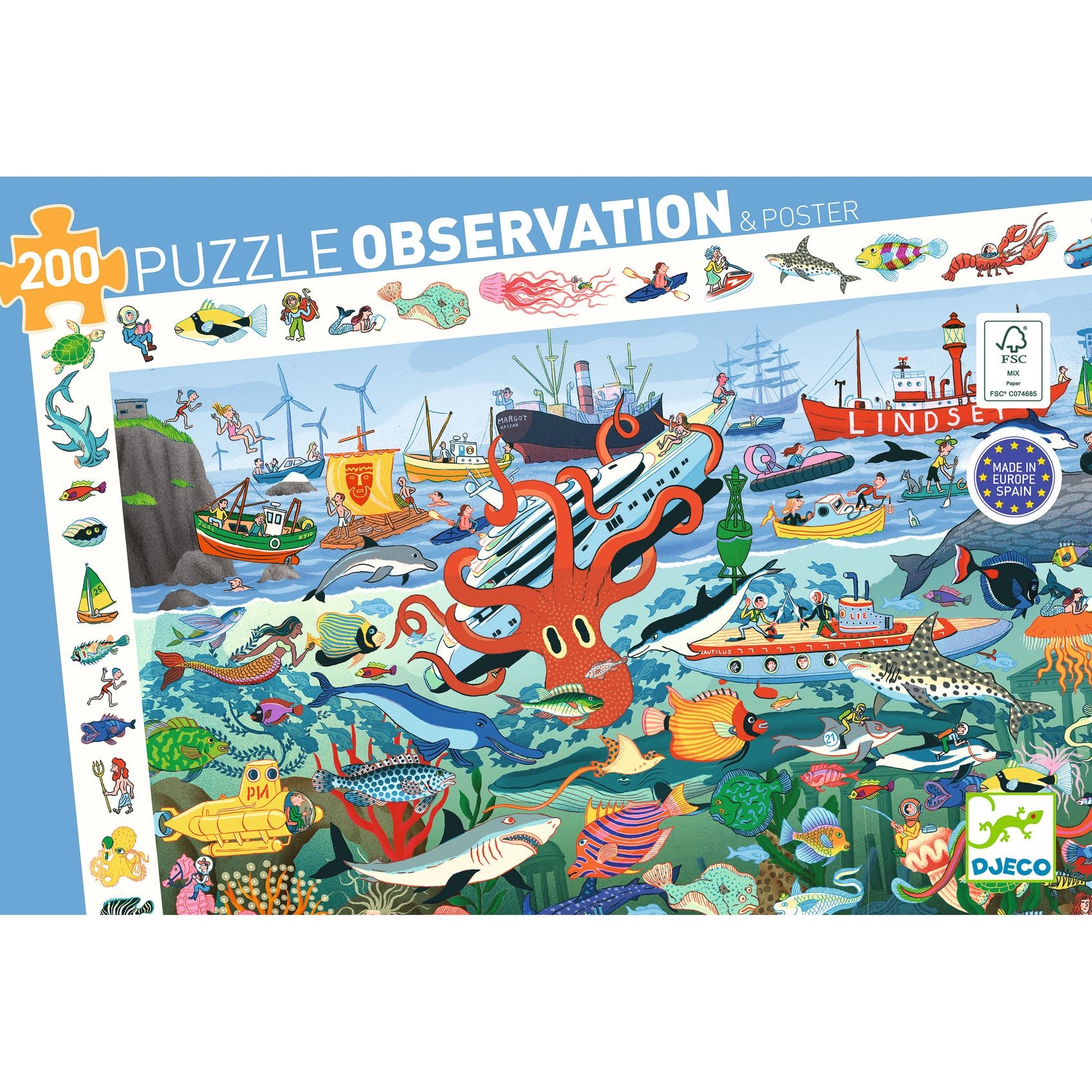 achat Puzzle Les secrets de la mer 200 pièces - Djeco