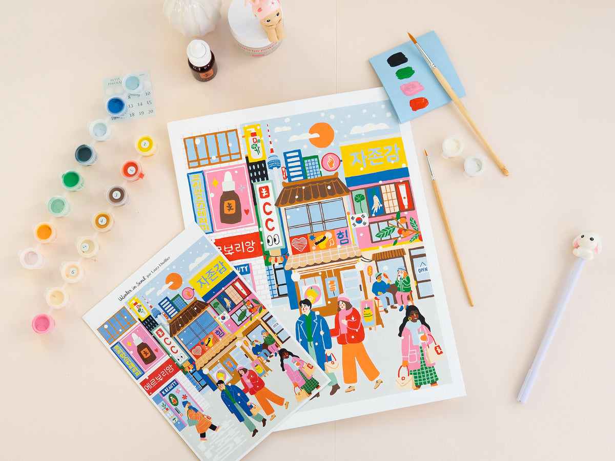 achat Coffret peinture au numéro - Petit Pinceau - Winter in Seoul Erborian