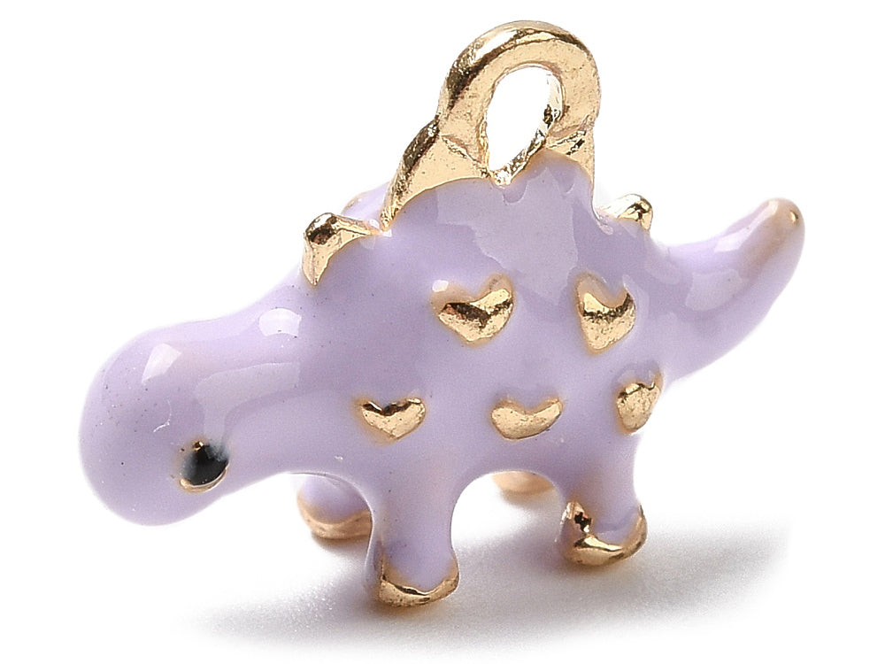 Achat Breloque dinosaure violet émaillée - doré