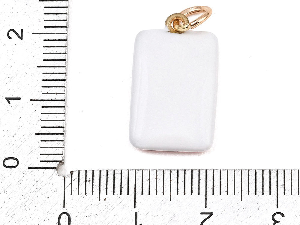 achat Breloque rectangle rose oiseau - laiton doré clair