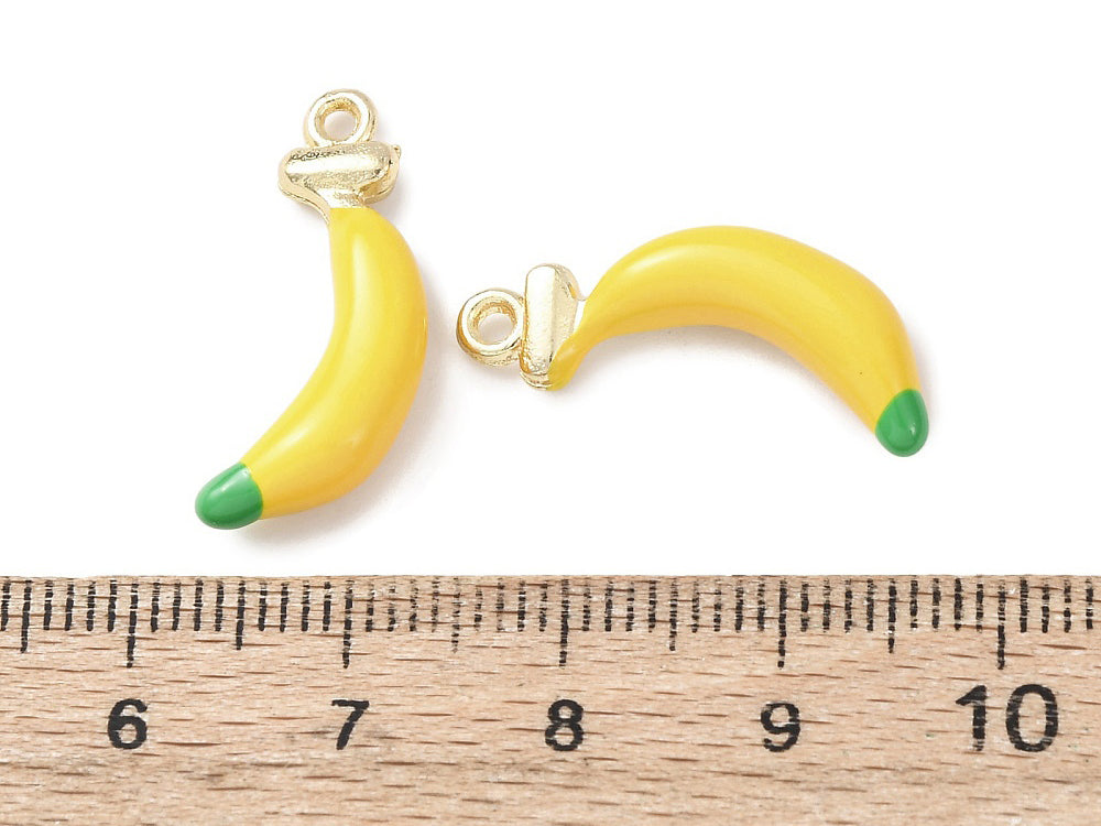 achat Breloque banane émaillée - doré