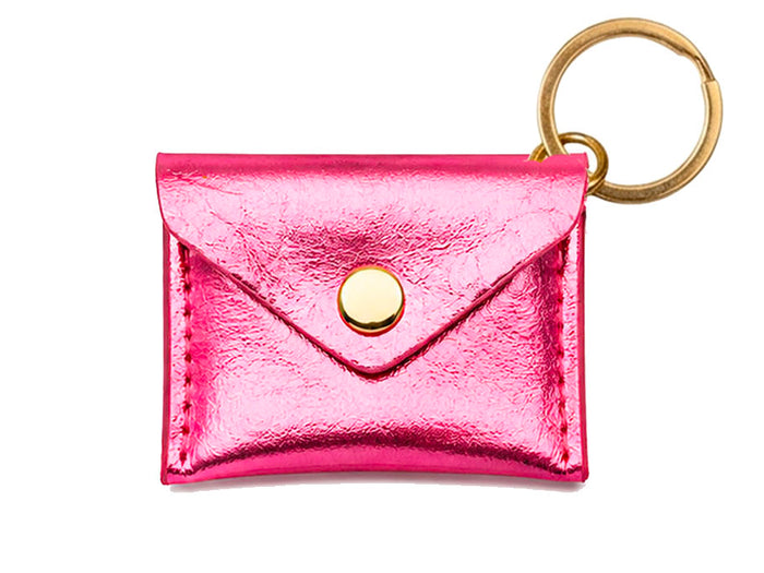 Achat Porte-clés Mini Enveloppe en cuir - Rose cyclamen