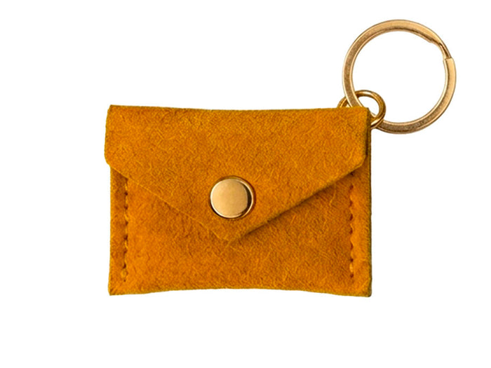 Achat Porte-clés Mini Enveloppe en cuir - Moutarde