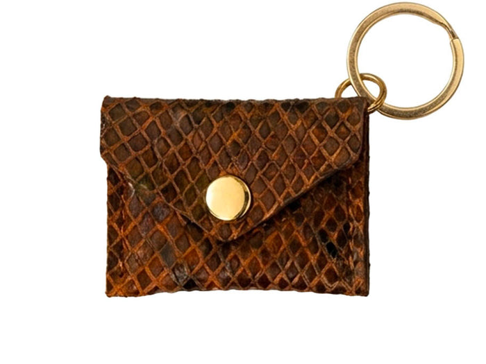 Achat Porte-clés Mini Enveloppe en cuir - Serpent camel