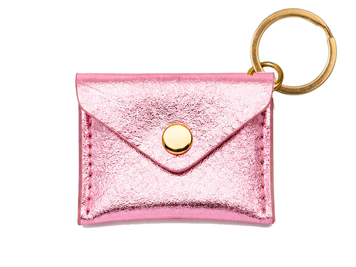 Achat Porte-clés Mini Enveloppe en cuir - Rose dragée