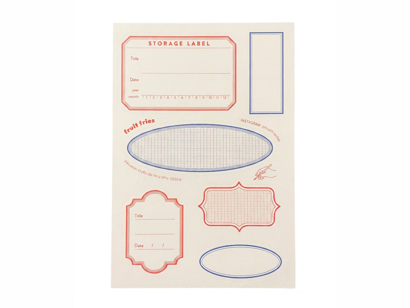 Achat Etiquettes Label Sticker Storage - Fruit Fries Design Lab