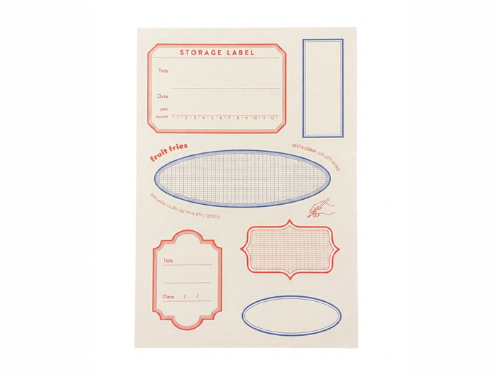 Achat Etiquettes Label Sticker Storage - Fruit Fries Design Lab