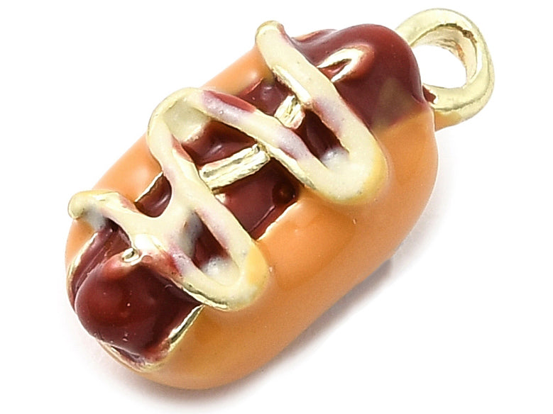 Achat Breloque hot dog émaillée - doré