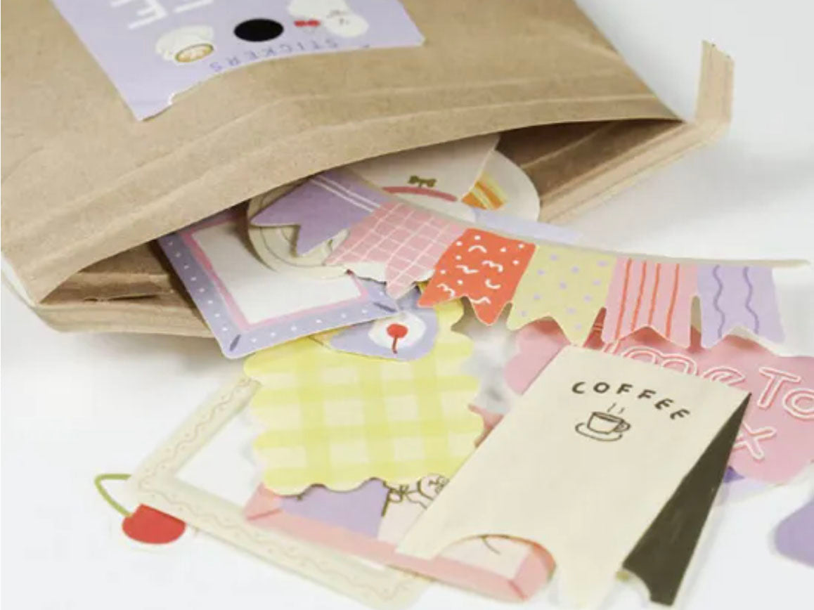 achat Sachets de Stickers Flaky - Café