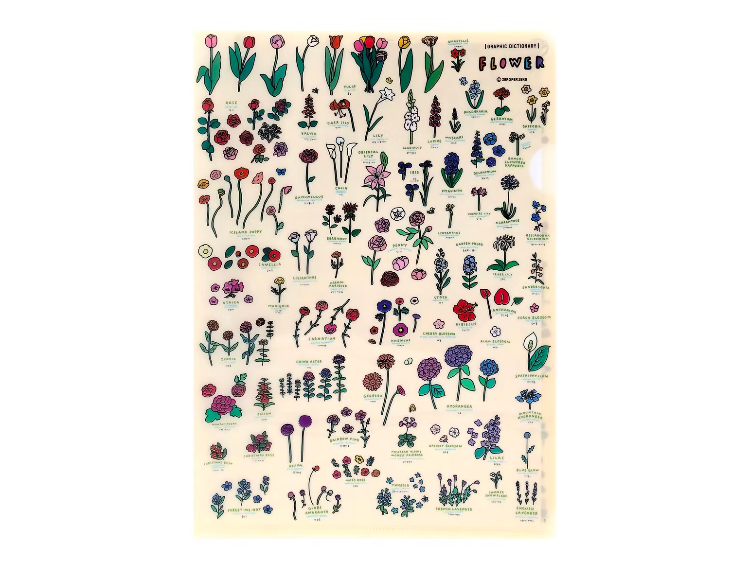 Achat Pochette de rangement A4 Fleurs - Zero per Zero