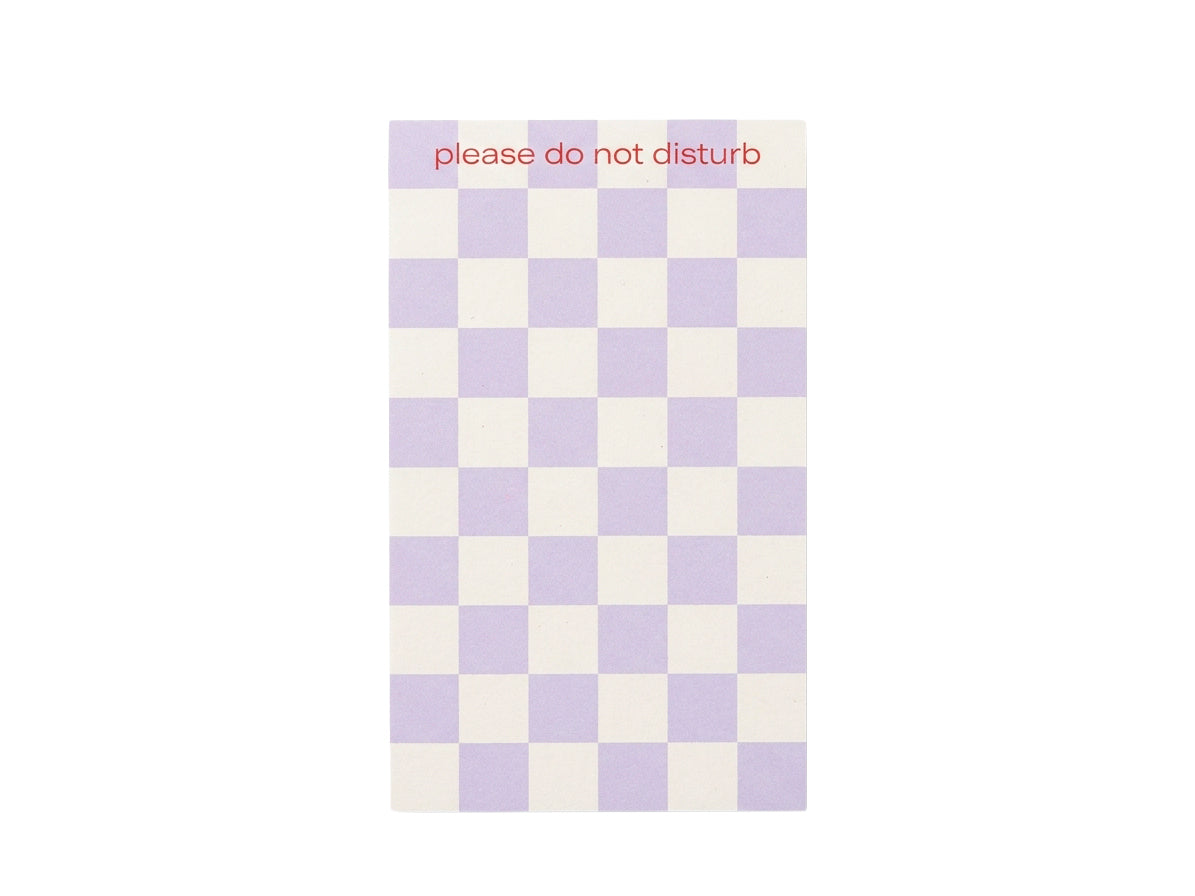 Achat Bloc mémo damier Do Not Disturb lavande