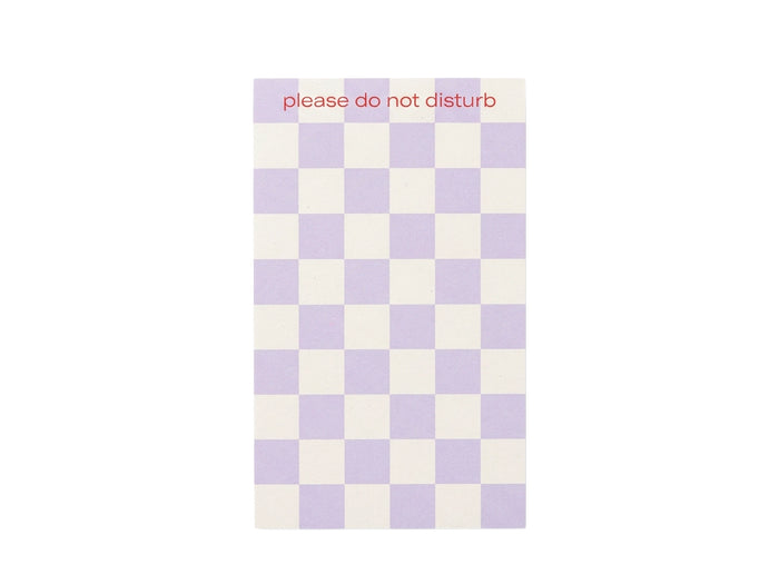 Achat Bloc mémo damier Do Not Disturb lavande
