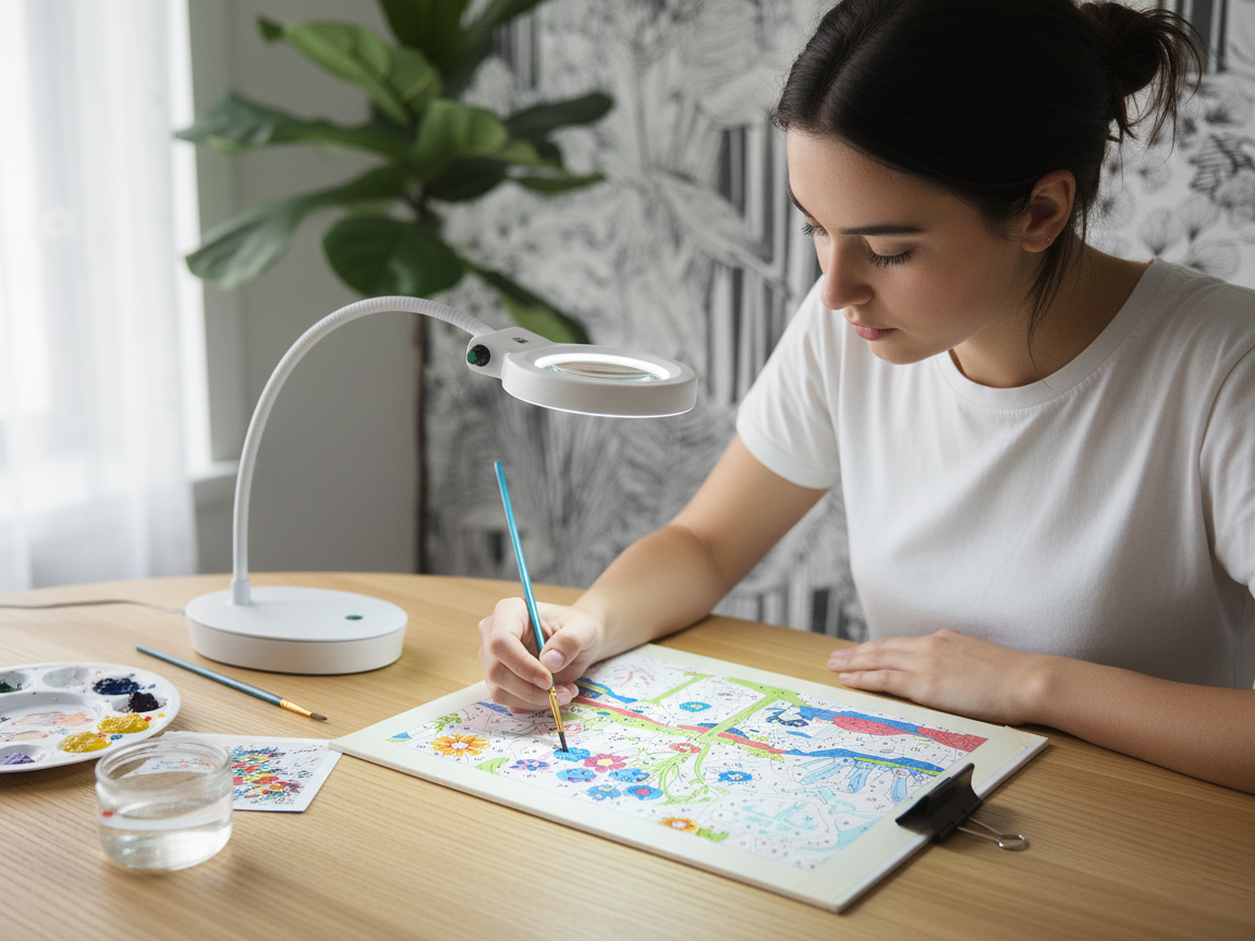 Lampe loupe - pour peinture au numéro et DIY