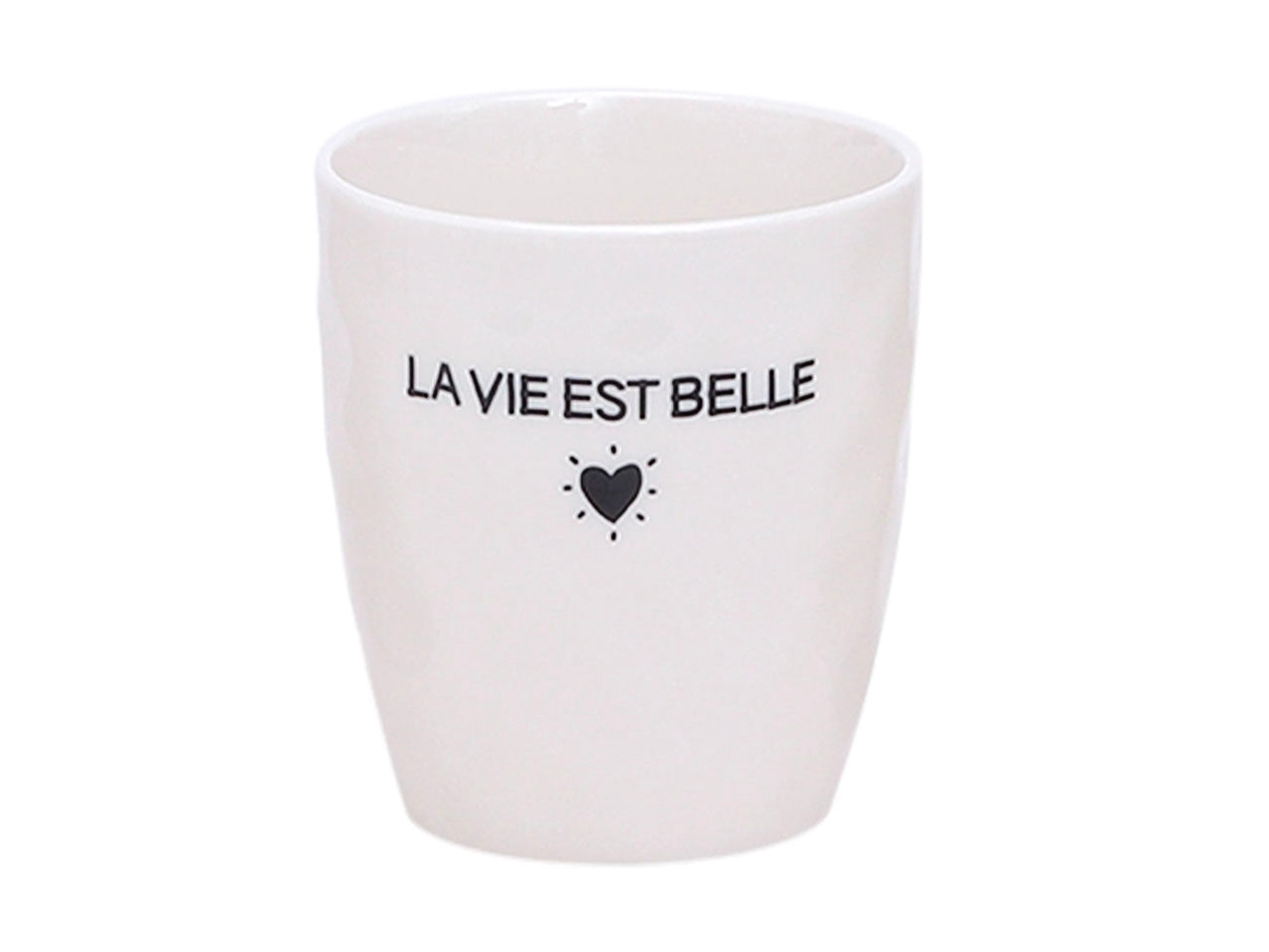 Achat Gobelet message coeur noir - La vie est belle - Opjet